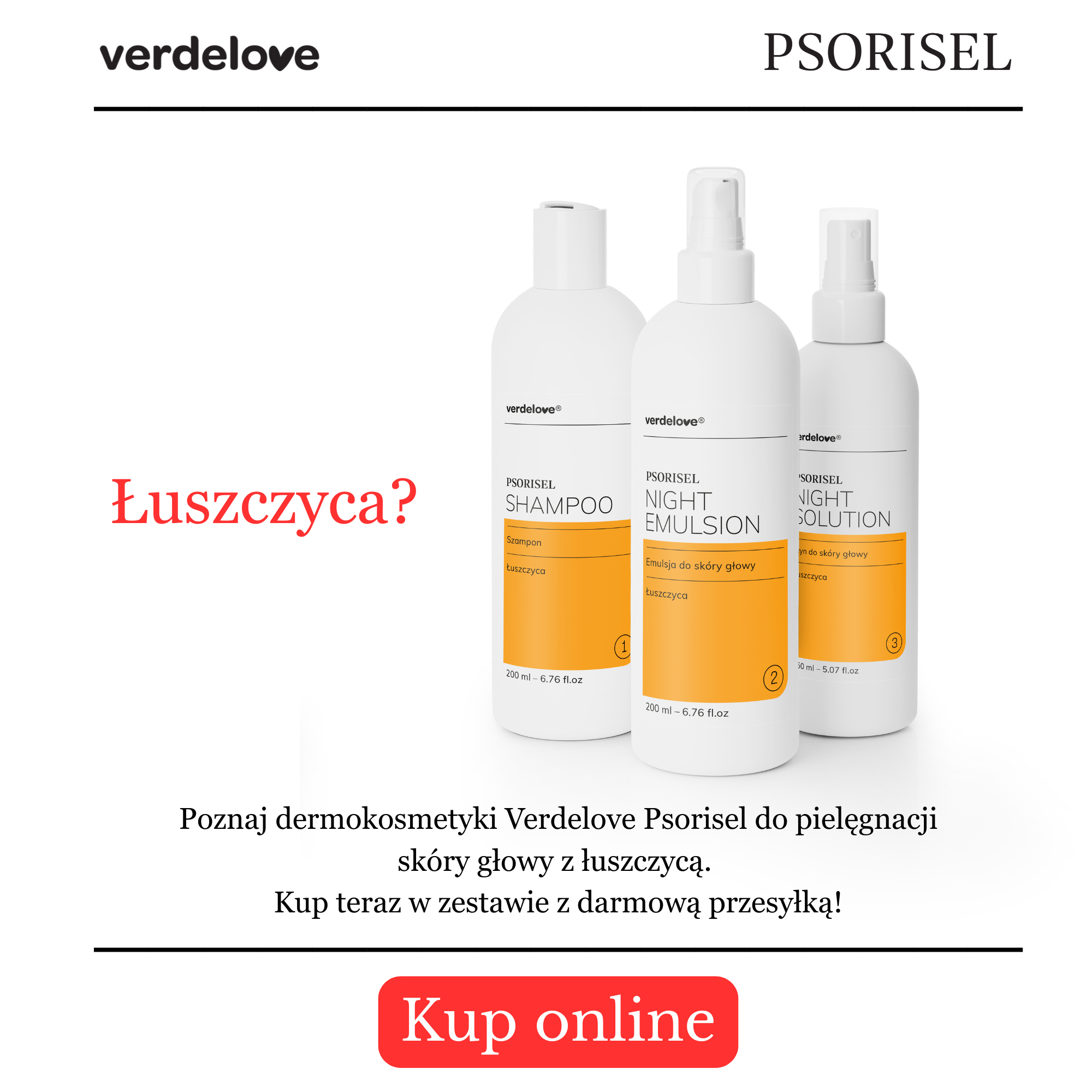 Zestaw kosmetyków na łuszczycę marki Psorisel od Verdelove